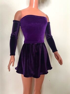 Purple Velvet Top, Skirt & Sleeves Set for My Size Barbie Doll New